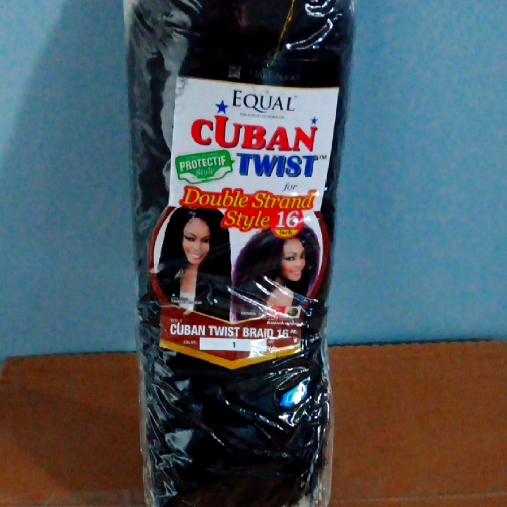 Shake-N-Go Equal Cuban Twist Double Strand 16" Braided Hair NIP Color 1